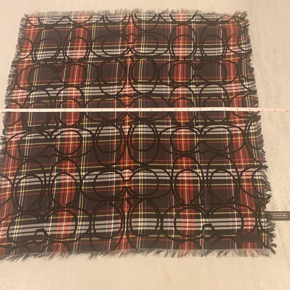 Coach plaid silk scarf 🟫⬜️🟥🟦🟨⬛️ - Picture 6 of 7